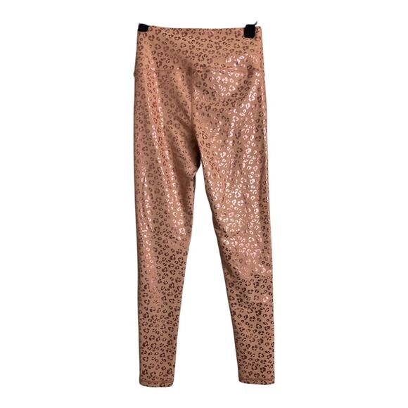 Mono B Womens Athletic Pants Leggings Pink Leopard Print M Medium Workout Gym - Picture 4 of 5